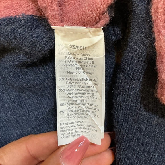 Madewell Kent Colorblock Cardigan XS | Alpaca Wool Blend Open Front Sweater - Picture 7 of 8